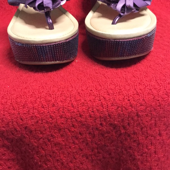 Coach Purple Sequin Platform Wedge 10B - Picture 3 of 8
